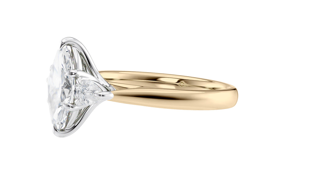 Marquise & Pear Cut 3 Stone Diamond Engagement Ring