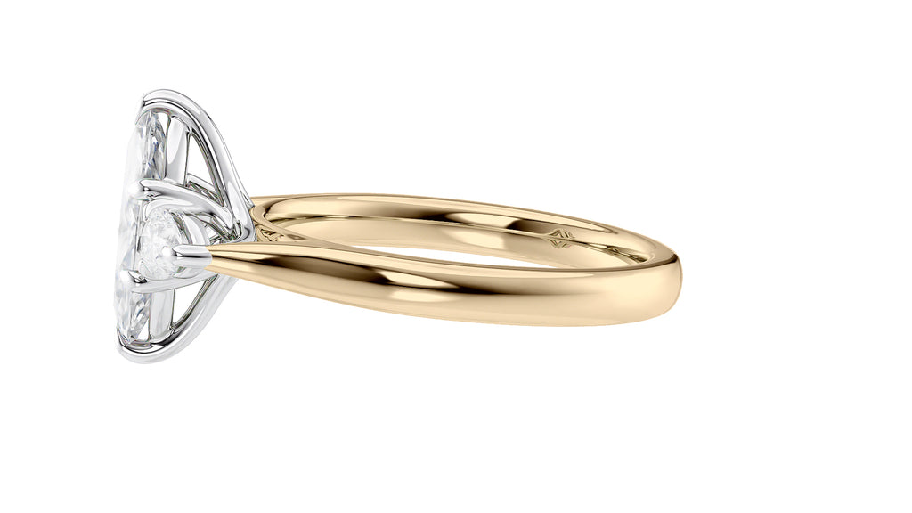 Marquise & Pear Cut 3 Stone Diamond Engagement Ring