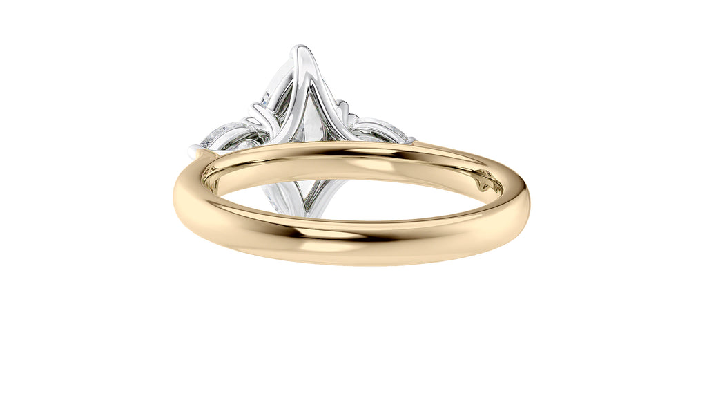 Marquise & Pear Cut 3 Stone Diamond Engagement Ring