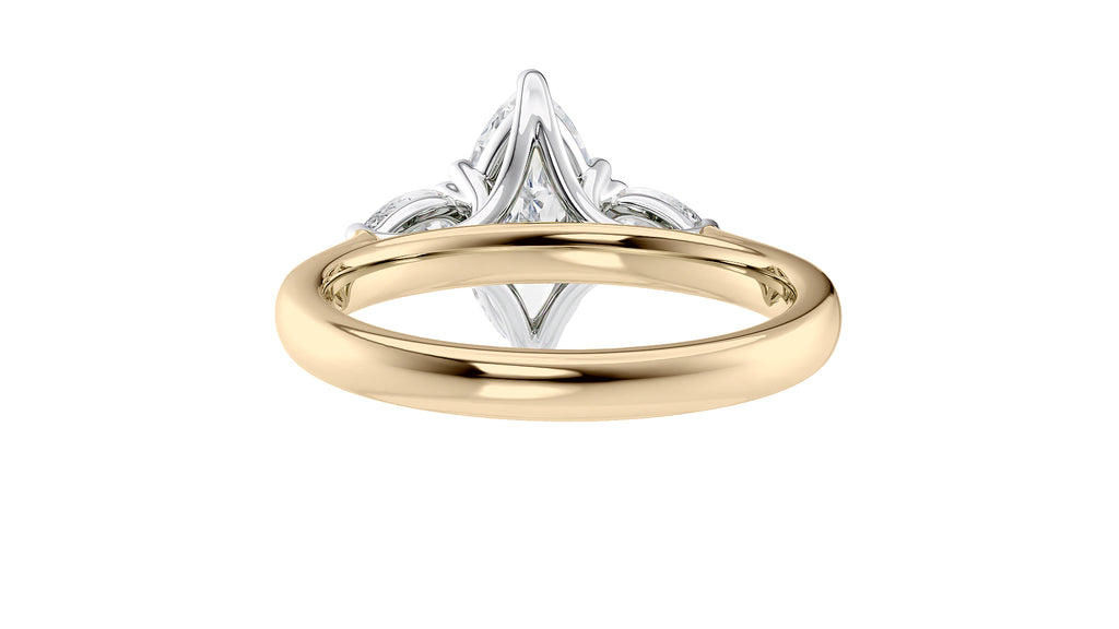 Marquise & Pear Cut 3 Stone Diamond Engagement Ring