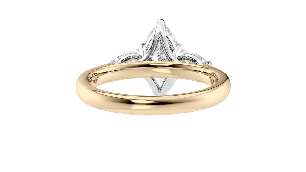 Marquise & Pear Cut 3 Stone Diamond Engagement Ring