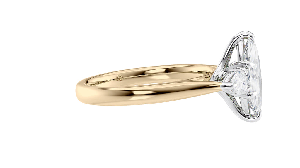 Marquise & Pear Cut 3 Stone Diamond Engagement Ring