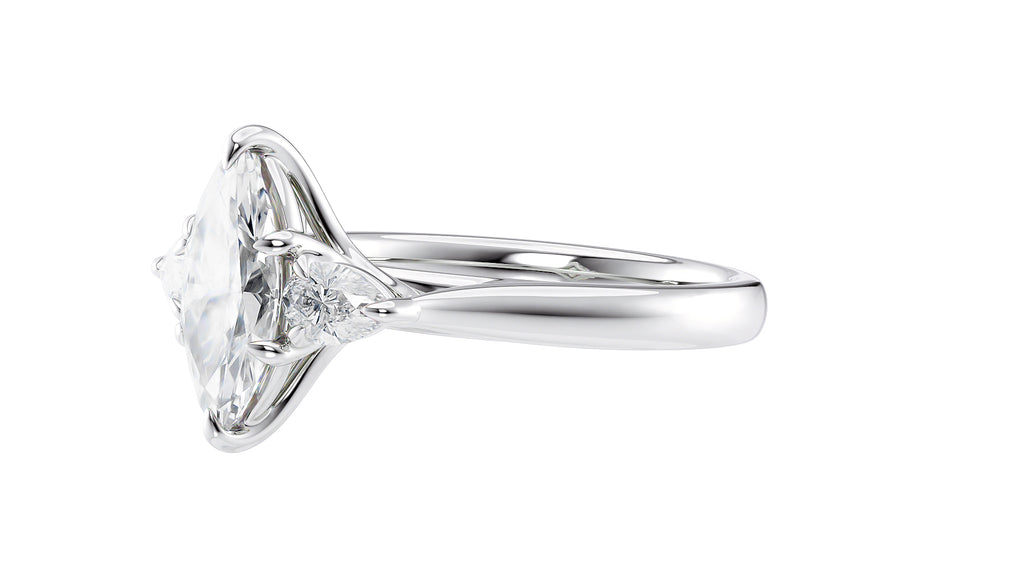 Marquise & Pear Cut 3 Stone Diamond Engagement Ring