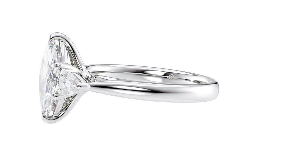 Marquise & Pear Cut 3 Stone Diamond Engagement Ring