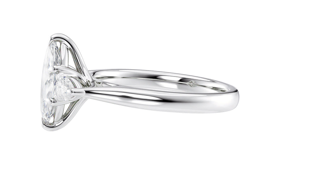Marquise & Pear Cut 3 Stone Diamond Engagement Ring