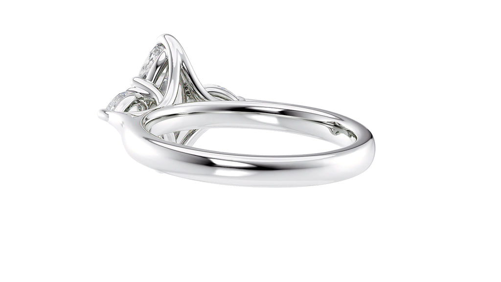 Marquise & Pear Cut 3 Stone Diamond Engagement Ring