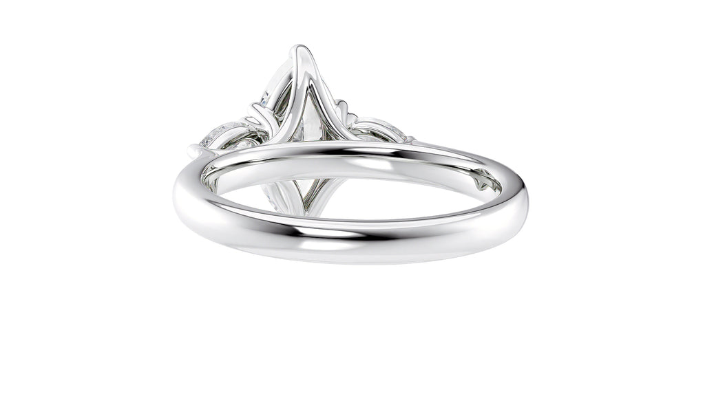 Marquise & Pear Cut 3 Stone Diamond Engagement Ring