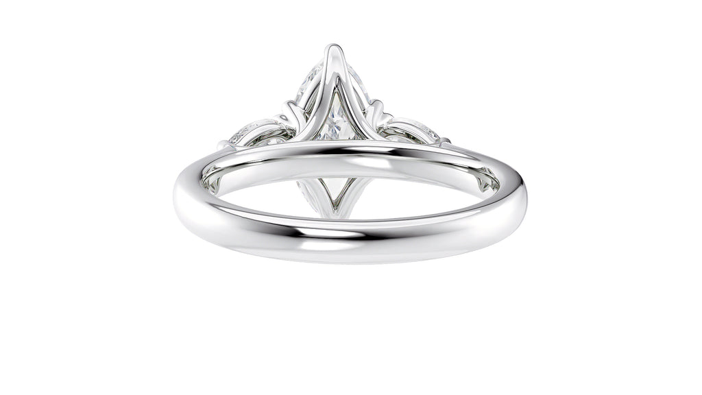Marquise & Pear Cut 3 Stone Diamond Engagement Ring