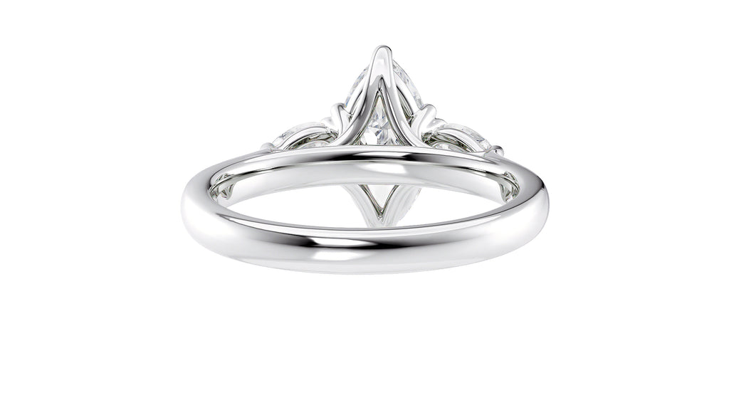 Marquise & Pear Cut 3 Stone Diamond Engagement Ring