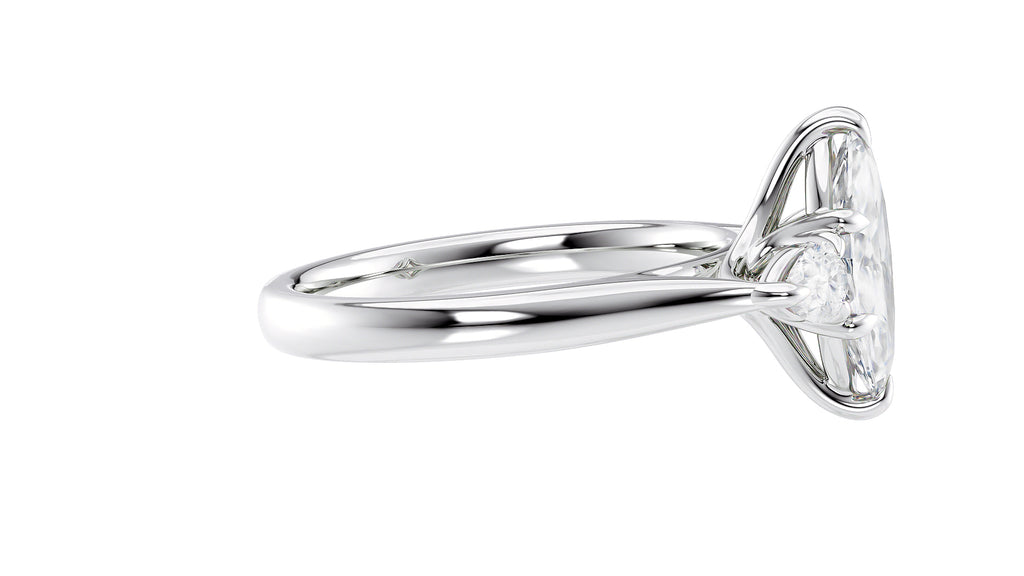 Marquise & Pear Cut 3 Stone Diamond Engagement Ring