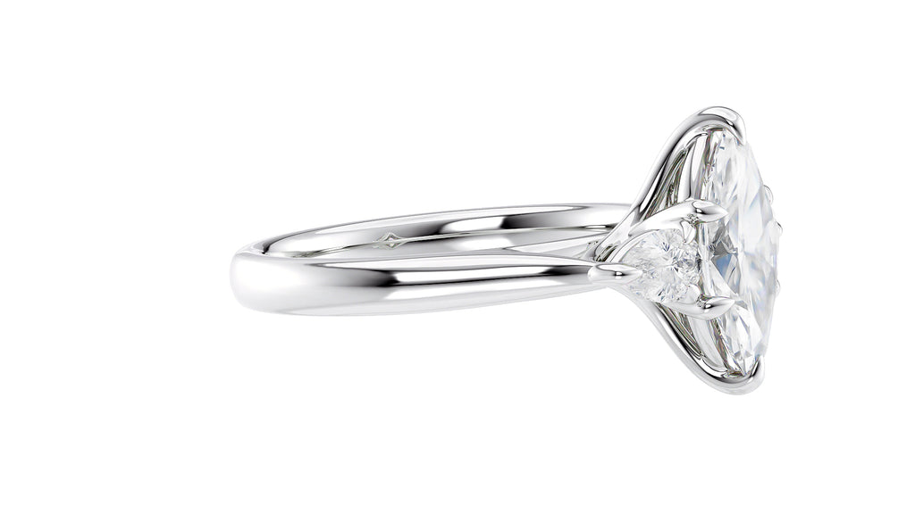 Marquise & Pear Cut 3 Stone Diamond Engagement Ring