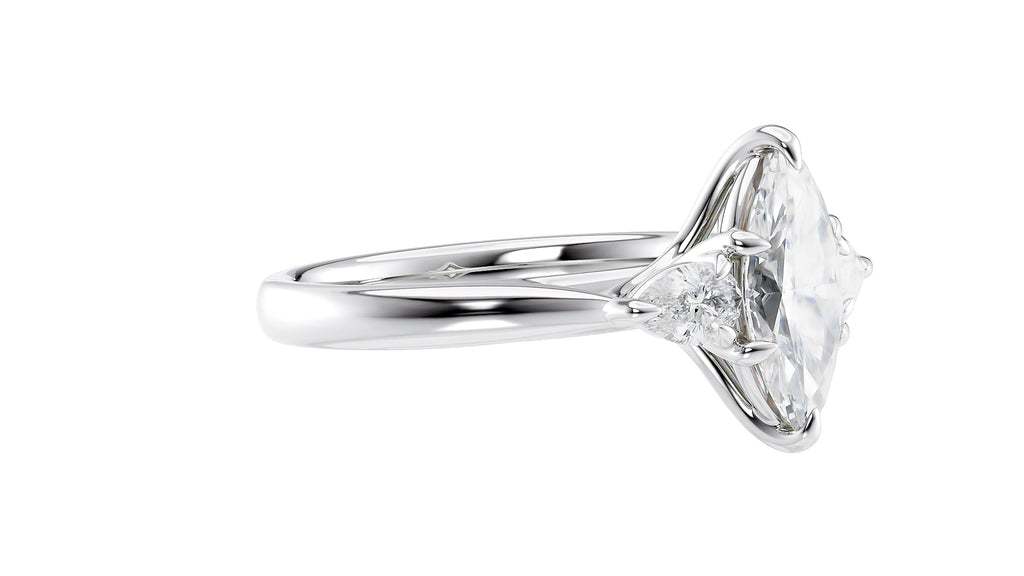 Marquise & Pear Cut 3 Stone Diamond Engagement Ring