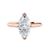 Marquise cut solitaire diamond engagement rose gold front view.