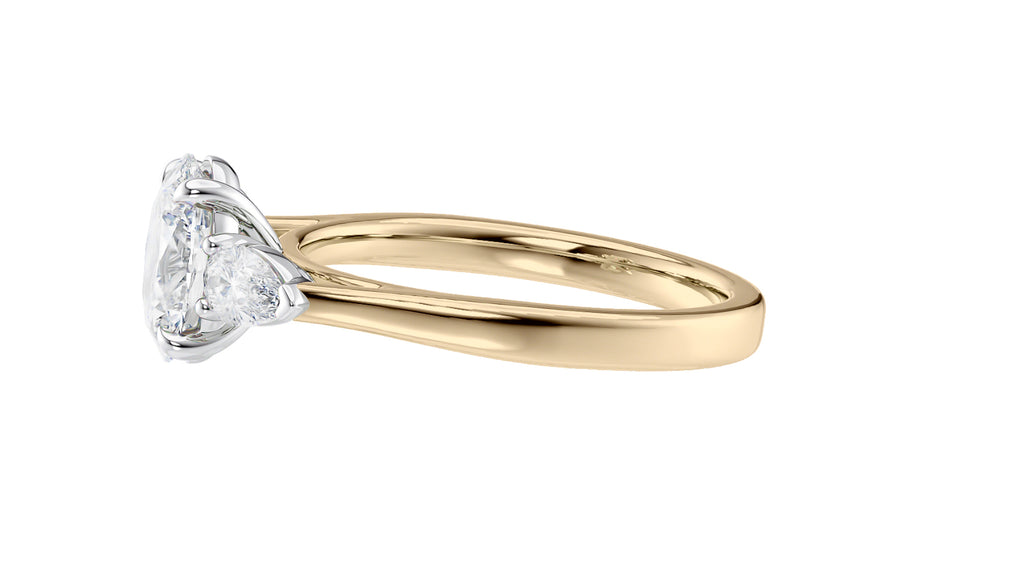Oval & Pear Cut 3 Stone Diamond Engagement Ring