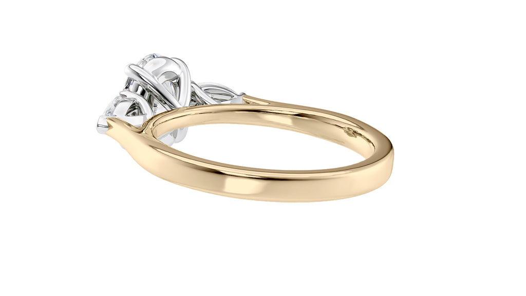 Oval & Pear Cut 3 Stone Diamond Engagement Ring