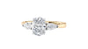 Oval & Pear Cut 3 Stone Diamond Engagement Ring