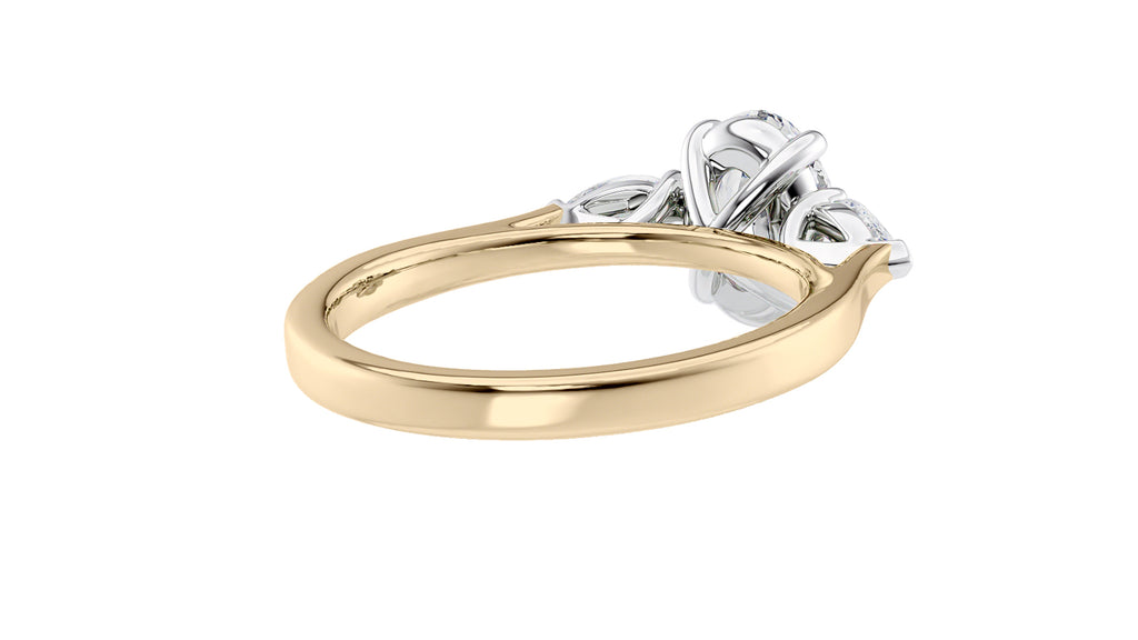 Oval & Pear Cut 3 Stone Diamond Engagement Ring