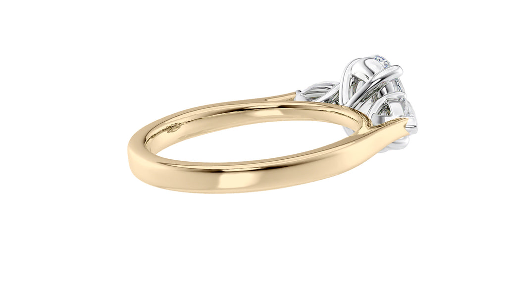 Oval & Pear Cut 3 Stone Diamond Engagement Ring