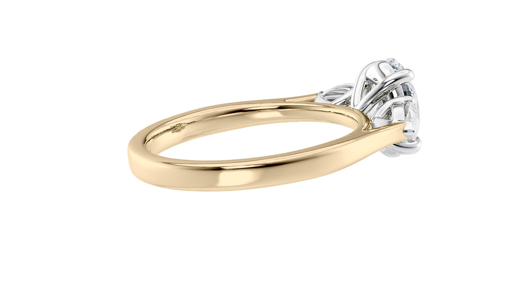 Oval & Pear Cut 3 Stone Diamond Engagement Ring