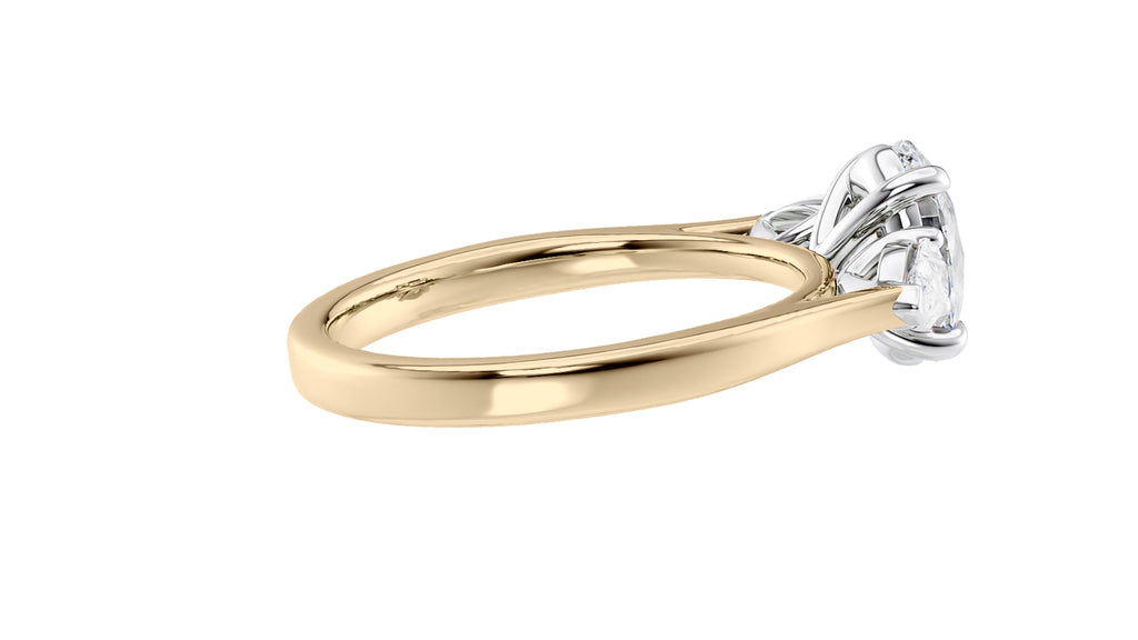 Oval & Pear Cut 3 Stone Diamond Engagement Ring