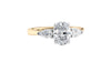 Oval & Pear Cut 3 Stone Diamond Engagement Ring