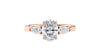Oval & Pear Cut 3 Stone Diamond Engagement Ring