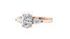 Oval & Pear Cut 3 Stone Diamond Engagement Ring