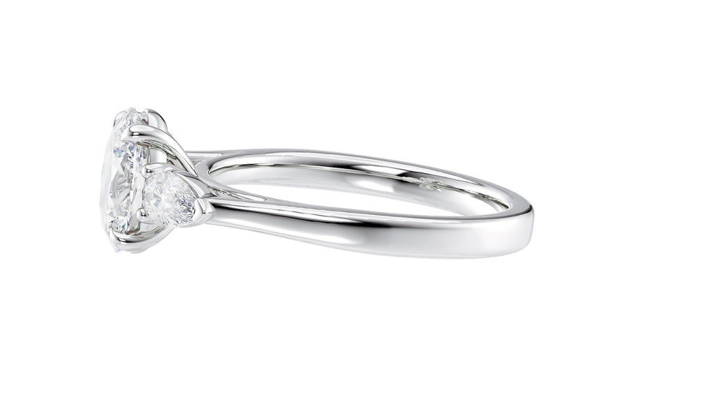Oval & Pear Cut 3 Stone Diamond Engagement Ring