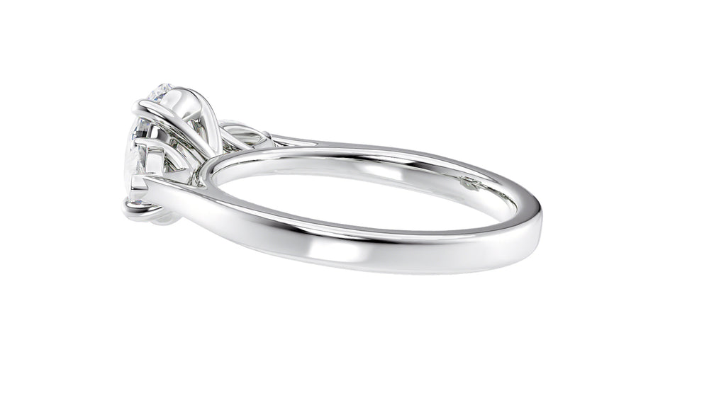 Oval & Pear Cut 3 Stone Diamond Engagement Ring