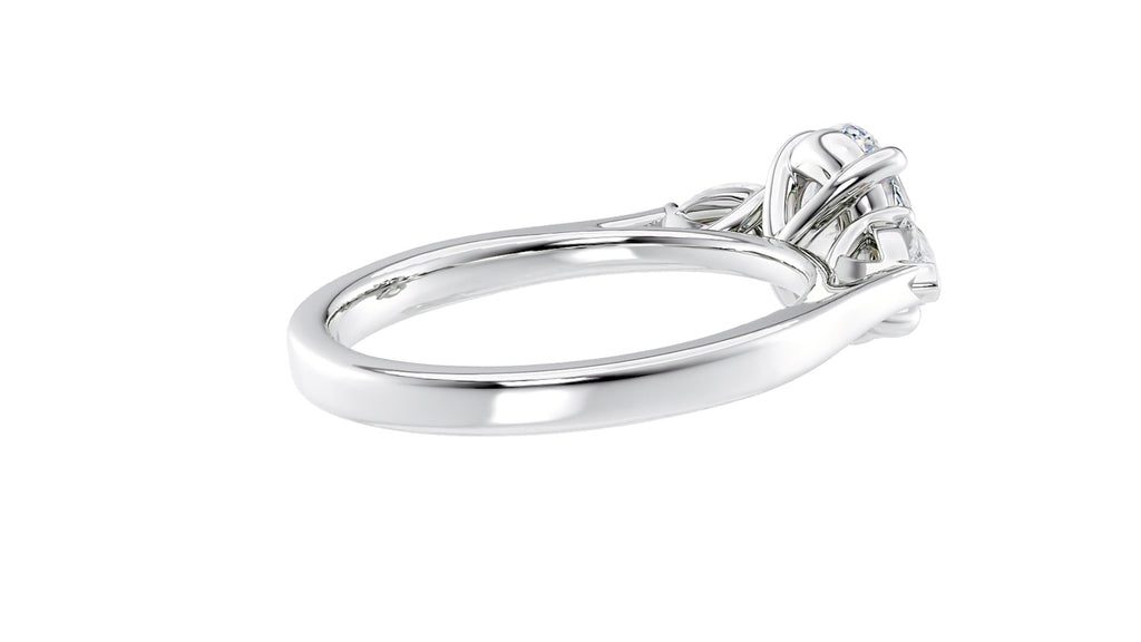 Oval & Pear Cut 3 Stone Diamond Engagement Ring