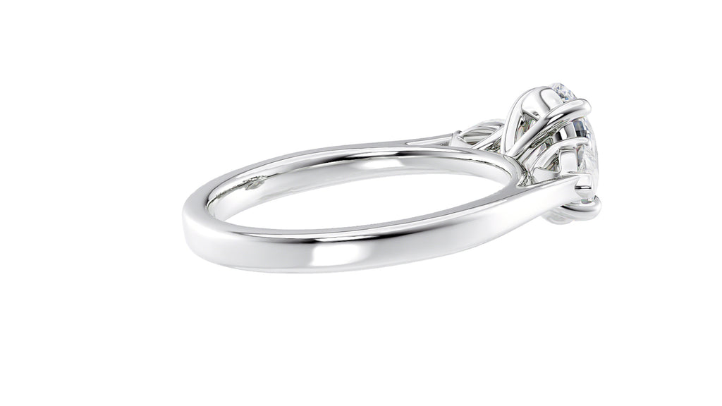 Oval & Pear Cut 3 Stone Diamond Engagement Ring