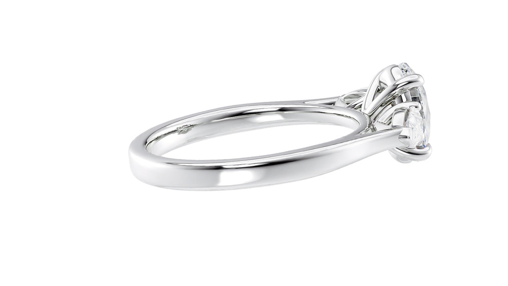 Oval & Pear Cut 3 Stone Diamond Engagement Ring