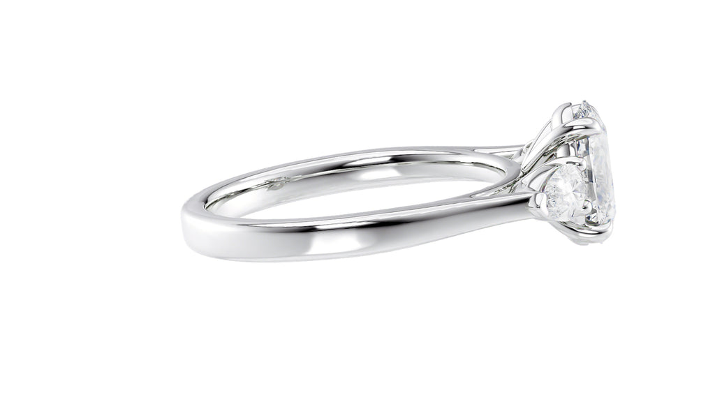 Oval & Pear Cut 3 Stone Diamond Engagement Ring