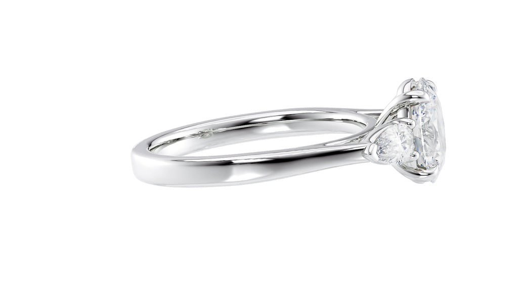 Oval & Pear Cut 3 Stone Diamond Engagement Ring