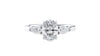 Oval & Pear Cut 3 Stone Diamond Engagement Ring