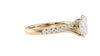 Oval Solitaire Half Set Split Diamond Band Engagement Ring