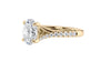 Oval Solitaire Half Set Split Diamond Band Engagement Ring