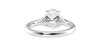 Oval Solitaire Half Set Split Diamond Band Engagement Ring