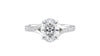 Oval Solitaire Half Set Split Diamond Band Engagement Ring