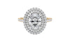Oval Double Halo Diamond Band Engagement Ring