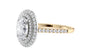 Oval Double Halo Diamond Band Engagement Ring