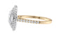 Oval Double Halo Diamond Band Engagement Ring