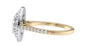 Oval Double Halo Diamond Band Engagement Ring