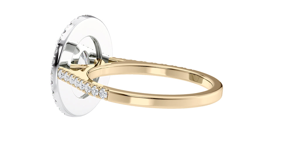 Oval Double Halo Diamond Band Engagement Ring