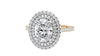 Oval Double Halo Diamond Band Engagement Ring