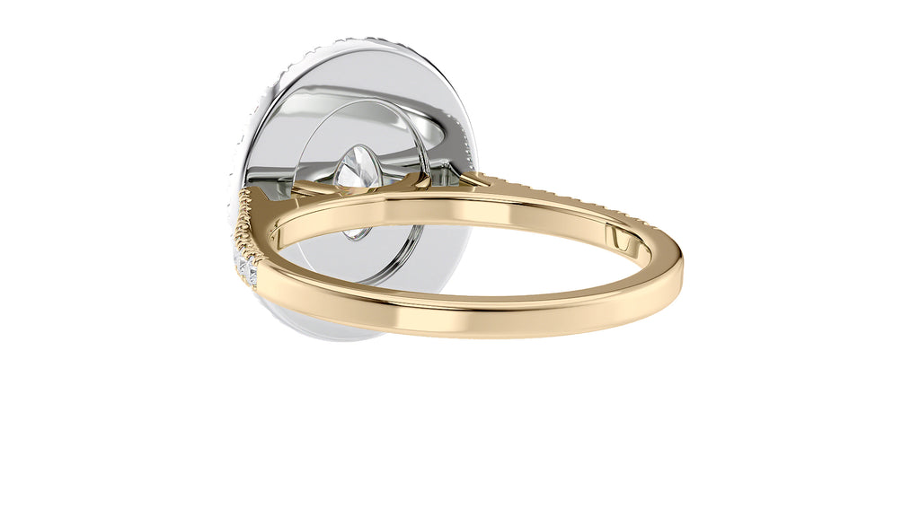 Oval Double Halo Diamond Band Engagement Ring