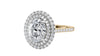 Oval Double Halo Diamond Band Engagement Ring