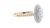 Oval Double Halo Diamond Band Engagement Ring