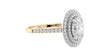 Oval Double Halo Diamond Band Engagement Ring