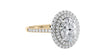 Oval Double Halo Diamond Band Engagement Ring